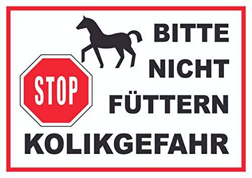 HB-Druck Pferde Bitte Nicht füttern Kolikgefahr Schild A4 (210x297mm)