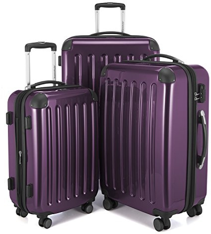 HAUPTSTADTKOFFER - Alex - bagage resväska hård sida spinnvagn 4 hjul expanderbar, Lila, Set, Bagageset