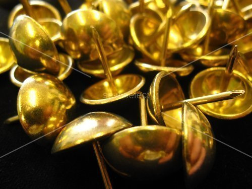 HEICO 50 brass on steel large upholstery chair nails - 19 mm diameter decorative furniture studs
