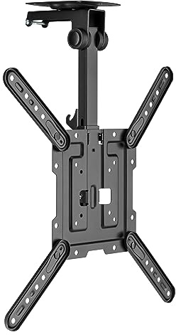 ProperAV Ceiling TV Bracket – Fold Up and Swivel for 23 24 28 32 37 40 42 43 46 50 55 Televisions, Supports up to 20kg, VESA