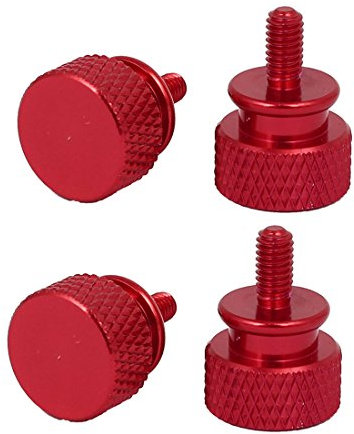 Sourcingmap Computer PC Case M3x7mm Aluminum Alloy Knurled Thumb Screws Wine Red 4pcs