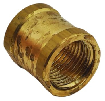 Schläfer | Manicotto di Connessione in Ottone per Acqua Potabile adatto per tubi, Raccordo Filettato Femmina/Femmina, Dimensione: 1/2, 1