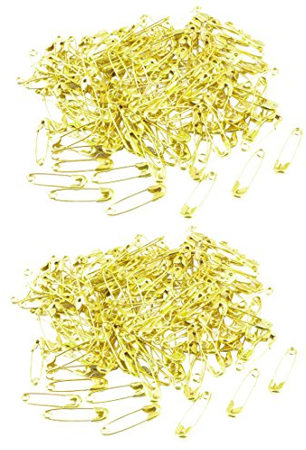 sourcing map Metal Fastening Safety Pins 18mm x 5mm 200 Pcs Gold Tone
