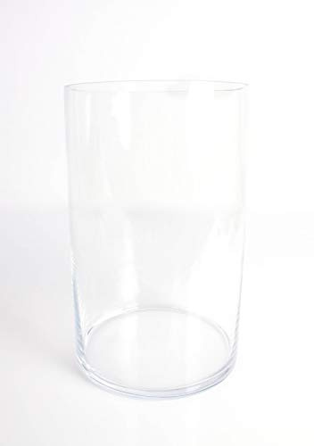 INNA-Glas Jarrón cilíndrico Sansa de Cristal, Transparente, 30cm, Ø 18,5cm | Florero de Vidrio - Vaso para Velas
