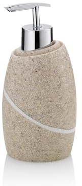 kela Seifenspender 300 ml Talus, Seifenspender beige, Natursteinoptik, Pumpflasche, Spülmittelspender nachfüllbar