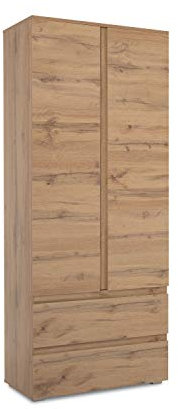 Newfurn Schrank Mehrzweckschrank Haushaltsschrank Büroschrank Natur II 80x191x 40 cm (BxHxT) II [Nikita.Eighteen] in Dekor Honig Eiche/Dekor Honig Eiche Wohnzimmer Büro Arbeitszimmer