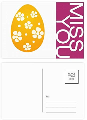 Ostern Religion Festival Gelbes Ei Design Miss Postkarten-Set, Danksagungskarte, Postkarte, Seite Postkarten, 20 Stück