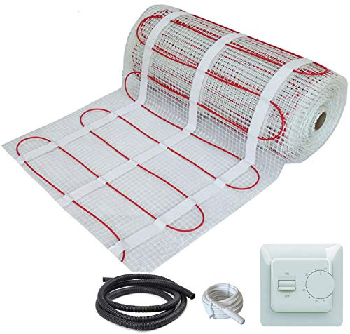 Nassboards Premium Pro Electric Underfloor Heating Mat Kit 200w Per m2 - Featuring Manual Control Thermostat