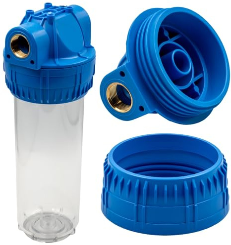 KNM Trade 10-Zoll Wasserfilter Kunststoff Schnellmontage 3/4 | recycelbares PET, Kalkschutz, privater und industrieller Einsatz, Eigeninstallation