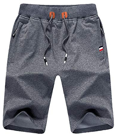 ZOXOZ Kurze Hosen Herren Shorts Sports Baumwolle Mit Reißverschluss Elastische Taille