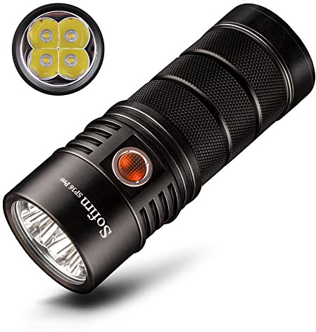 Sofirn Flashlight High Lumens, 8000 Lumens Super Bright SP36 Pro Powerful Light USB C Rechargeable with 4*LED 5000K, Anduril 2.0 Programmable UI and Charging Cable（SP36Pro 5000k）