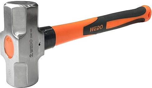 WEDO Marteau de masse, 5 lb en acier inoxydable marteau de fissure avec poignée en fibre de verre, longueur 400mm, résistant aux chocs, marteau de forage résistant à la corrosion