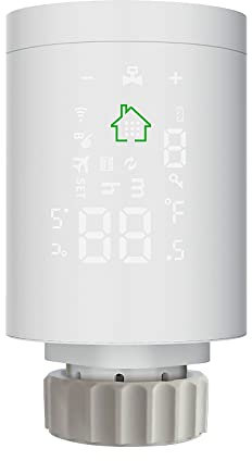 Kavolet Vanne thermostatique Intelligente, Thermostat connecté, Thermostat WiFi, Contrôleur de température de radiateur, Programmation hebdomadaire/télécommande APP/écran Tactile rétroéclairé