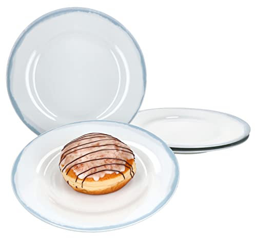 Ritzenhoff & Breker Nordic Maren Kuchenteller 4-er Set Weiß I Dessert-Teller 20,5 cm I Teller-Service für 4 Personen I hochwertiges Marken-Porzellan mikrowellengeeignet & spülmaschinengeeignet