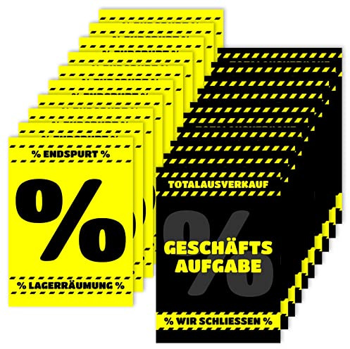 20er-Set Räumungsverkauf Plakate Din A2 GESCHÄFTSAUFGABE Poster AUSVERKAUF (Geschäftsaufgabe)