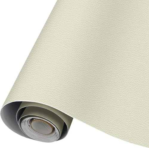 CHEIGHY Leder Reparatur Patch Set - Kunstleder Selbstklebende Lederflicken Selbstklebender Leder Patch Kit Lederreparatur Polster Für Ledertasche Couch Sofa Schrank Möbel Autositze (44 x 200 cm Beige)