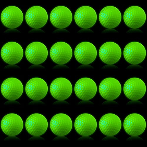 Deekin Leucht-Golfbälle für Nachtsport, leuchtet im Dunkeln, fluoreszierende Golfbälle, Weihnachten, Nacht, Golf, Geschenk, LED-Golfstrumpffüller für Männer und Frauen, 24 Stück