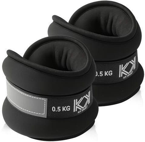 KK Neoprene Ankle Straps Pair - Adjustable Straps for Ankle - Leg Weights Pair for Exercise - Adjustable Leg Straps with Neoprene Padding for Walk, Running, Workouts, & Training