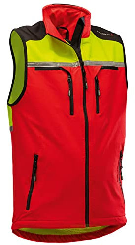 Pfanner® atmungsaktive und elastische KlimaAIR® Weste mit guter Sichtbarkeit, Farbe:rot/gelb, Größe:XXL