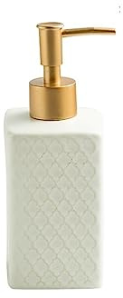 REFKIT Simple Ceramic Hand sanitizer Bottled Shampoo Shower Gel Disinfectant Press Bottle Bathroom Supplies Bottle(White)