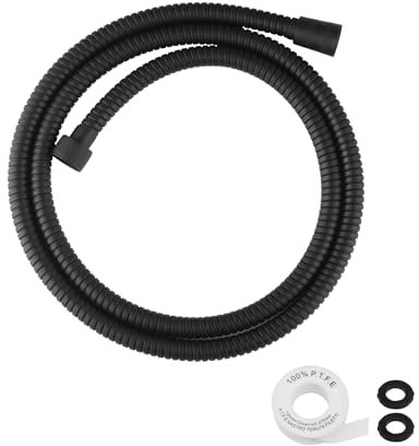 Goseoil Extra Long Shower Hose 79 Inches (Black), Stainless Steel Handheld Shower Head Hose Extension Replacement, Flexible Anti-Kink Hose with Brass Insert and Nut