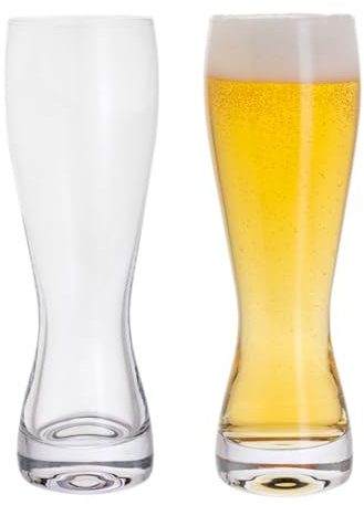 Dartington Crystal Wine & Bar Beer Glasses, Set of 2 | Sleek Design and Stylish Details| 206mm | 390ml | Dishwasher Safe | Take Your Beer Drinking Experience to The Next Level
