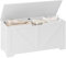 WOLTU Banco de Almacenaje, Baul Blanco 100x40x47 cm, Baúl Almacenaje de 76 L, Puff Organizador con Asiento, Madera, para Pasillo, Entrada, Dormitorio