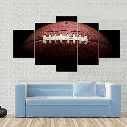 Leinwand Gemälde American Football Wandkunst Mit Rahmen 100 X 50 Cm 5 Stück Wall Art Malerei Tapeten Poster Print Wohnzimmer Schlafzimmer Esszimmer Büro Kinderzimmer Home Decor Kunstwerk