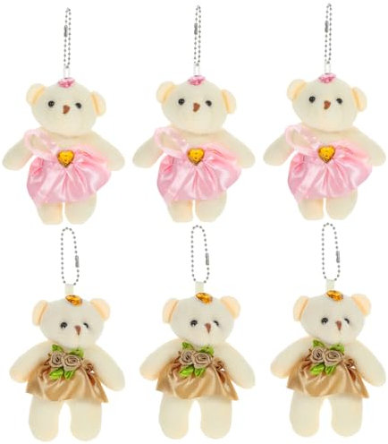 TOYANDONA STK Hochzeitsbär Mini-Bär-Schlüsselanhänger Hochzeitsdekorationen für die Zeremonie Plüschbär für Hochzeitsdekoration Plüschbär für Brautstrauß Ornament Zubehör