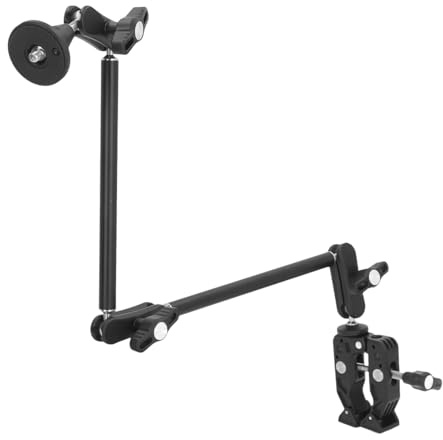 VBESTLIFE 22 Zoll Verstellbarer Magischer Gelenkarm und Superklemme mit 1/4- und 3/8-Gewinde, Magic Arm-Kamerahalterung mit Tischklemme für Fotografie, Overhead-Aufnahmen usw.