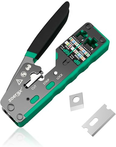 ZoeRax Pinza crimpatrice RJ45, verde