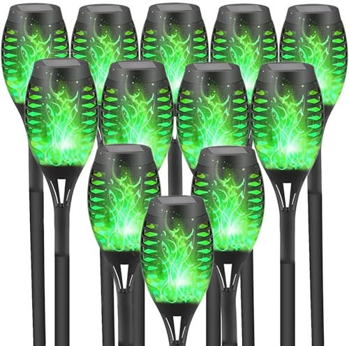 Flickering Solar Lights Outdoor, Solar Torch Flame Lights Garden Decor for Outside, Garden Lights Solar Powered Waterproof, Small Solar Landscape Lighting Decorations for Patio, Pathway, Lawn, Yard