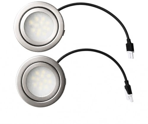 ruehalf 2-Piece DC 12V 70mm Cooker Hood LED Light 1.5W Compatible With Old Range Hood 20W Halogen Bulb Equivalent(White 6000K,EL CONNECTOR_NO)