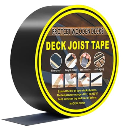 ALI2 Butyl Dichtband 5cm X 15m,Deck Balkenband,Klebeband Wasserdicht,Abdeckband Terrasse,Dach Reparaturband, Butylband Schwarzes Klebeband Für Terrasse,Balken,Dach Des Hauses(5 cm x 15 m)