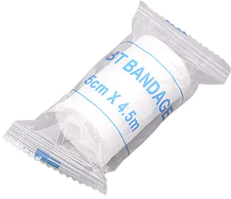 Myazs Gauze Bandage Roll - Width: 5cm x Length: 450cm, 1 Roll Textiles, Sterile, Wound Dressing, Compression Bandage, No-Slip Grip, Joint Support, Soft Tissue Injuries