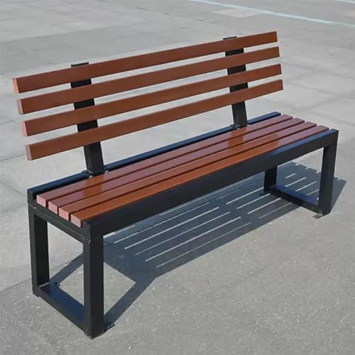 SORVA Gartenbank mit Rückenlehne, Parkbank aus Metall, Lattenrost-Stuhl mit Armlehnen, Terrassen-Dekormöbel für den Außenbereich, 2-Sitzer, wetterbeständig, für Veranda, Hof, Rasen (Größe: L59''/1