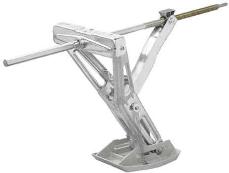 Wohnwagen Stütze mit Stützplatte Stahl verzinkt 1000 kg 605 x 280 mm | Kurbelstütze für Anhänger zur Rahmenmontage, 470 mm hoch, mit Nivelliermechanismus für stabilen Stand
