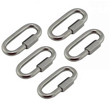 5 STÜCKE Quick Link Oval Schraubverschluss Anschluss 304 Edelstahl 5mm 6mm 7mm 8mm Heavy Duty Rigging Edelstahl Quick Link(7X70mm-5PCS)