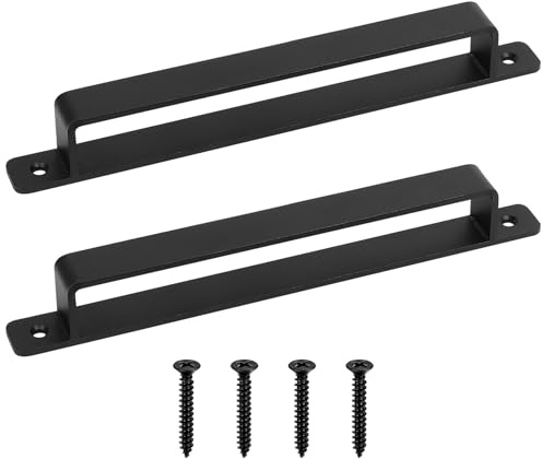 SiGuLiKeJi 2 Stück Türgriffe Schwarz, Gusseisen Türgriffe, Möbelgriffe, Schrankgriffe Schwarz Vintage, Schiebetür Griffe für Außenbereich Innenbereich Kleiderschrank Schwere Griffe, 286mm