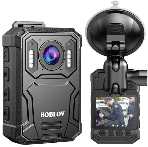 BOBLOV KJ23PRO 2K-Körperkamera, integrierte 256 GB Body Cams mit Nachtsicht, 4000-mAh-Akku für 15 Stunden kontinuierliche Aufnahme, IP66, für Strafverfolgung, Sicherheit