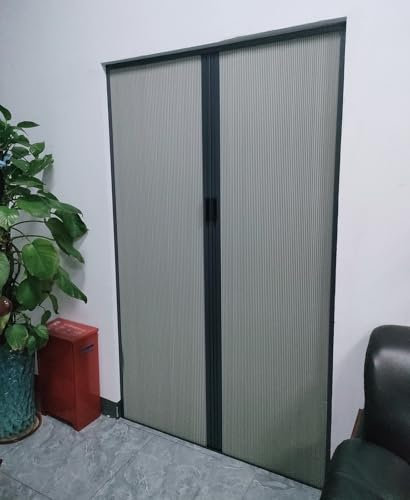 FalttüR FalttüRen FaltschiebetüR Wabenförmige Aluminium-Falttüren, 2 M, 201, 203, 205, 210 Cm Hoch, Schattiges, Faltbares Doppeltor Für Raumteiler, Zellulare Verdunkelungstür – Kein Bohren(Gray,140x20