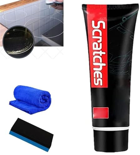Kratzfreies Kochfeld-Kratzer-Entferner-Polierwachs, Scratch Free Stove Top Scratch Remover, Kochfeld-Reinigungsset, Multipurpose Cooktop Cleaner with Sponge, für Küchengeräte und Autowartung (1)