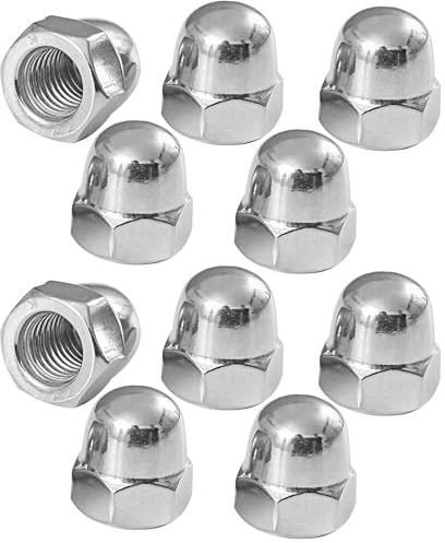 cyclingcolors 10x Tuerca Hexagonal de Acero Inoxidable A2 DIN 1587 Tuercas ciegas para Tornillos Pernos con Rosca Métrica, M8