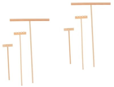VILLCASE 3pcs Mini Garden Rake Micro Smoothing Rakes for Sandbox Accessories Landscaping Use at Home Office