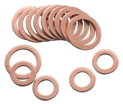 Kupfer-Unterlegscheiben, Flachring-Sumpfstopfen , 10 STÜCKE Massive Kupferscheibe Flachring Dichtung Ölablassschraube Öldichtung Armaturen 10*14*1 MM Befestigungsmaterial Zubehör 10x14x1 MM(12x16x1)