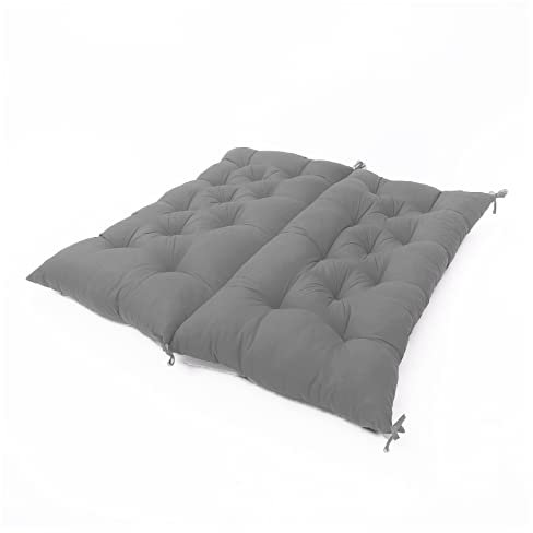 Dickes Gartenbank-Sitzkissen mit Rückenlehne, Liegestuhlkissen, Outdoor-Möbel, Schaukelbank, Holzbank, Sitzkissen für Zuhause, Büro, Sofa, Terrasse, Veranda, 150 x 100 x 8 cm, Grau