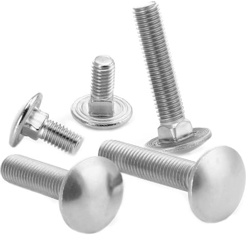 5 Stück Schlossschrauben M8x25 Edelstahl A2 Vollgewinde Flachrundschrauben mit Vierkantansatz DIN 603 WIBTEC®