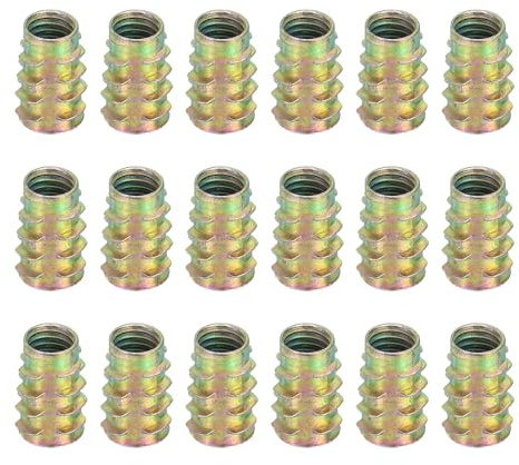 sourcing map Lot de 18 inserts filetés pour bois, en alliage de zinc M8, vis hexagonales, longueur 18 mm, pour meubles, armoires, tables et chaises