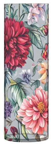 Jarrón pequeño de flores de jacintos, dalia, dalia, gris, plástico, 11.8 pulgadas, estético, decorativo, alto, para cocina, mesa, biblioteca, decoración de fiesta