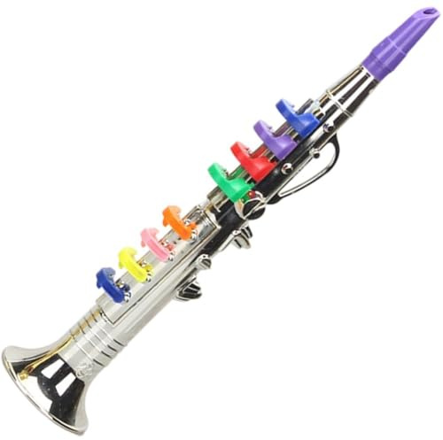 Ymxygz Musikalische Blasinstrumente Klarinette Für Kinder Kleinkinder Abs Metallic Gold Klarinette 8 Farbigen Tasten